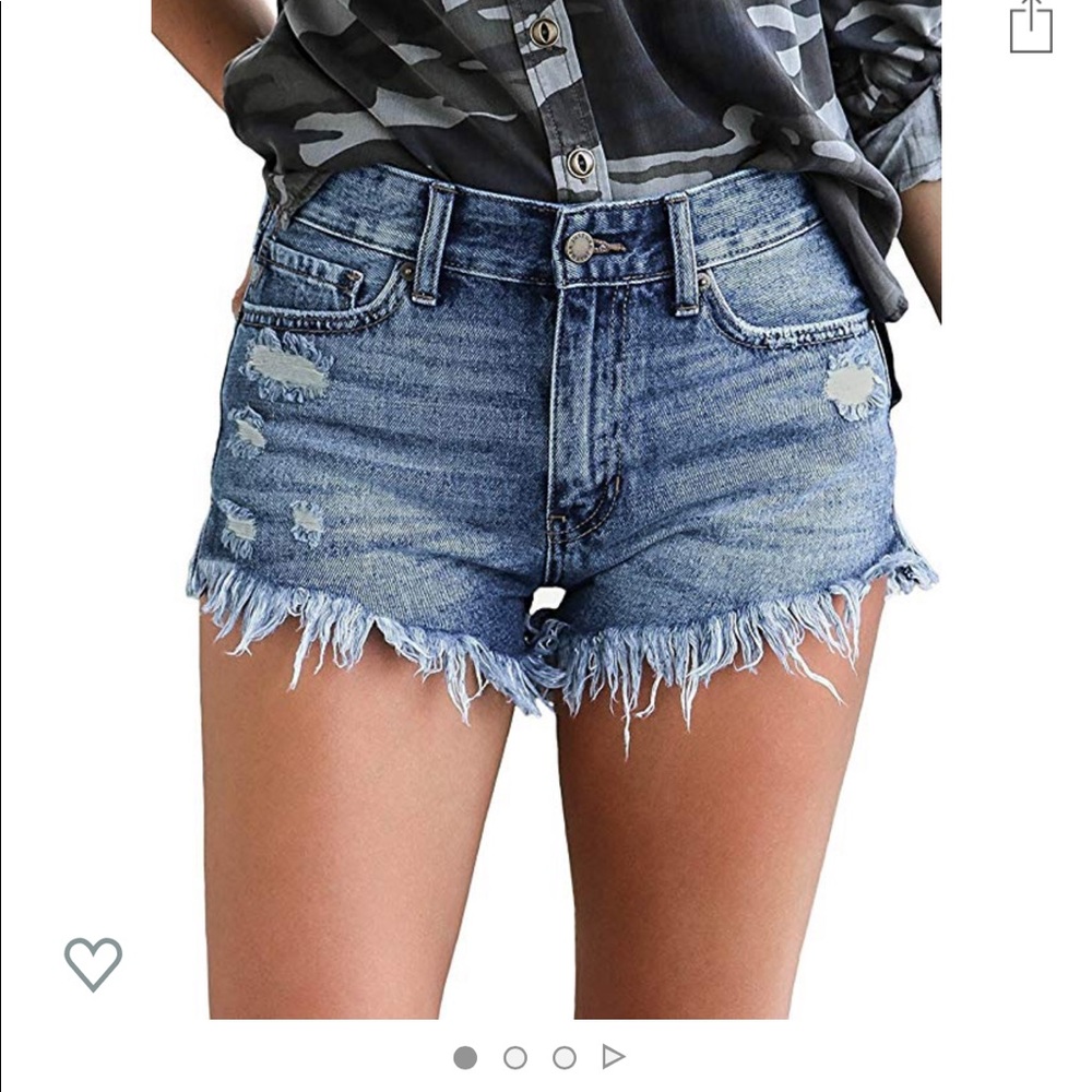 Denim Ripped Shorts Light Wash